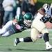 Eastern Michigan sophomore JaDonald Scott looks to tackle Western Michigan sophomore Brian Fields during the first half against Western Michigan at Rynearson Stadium on Saturday afternoon. Melanie Maxwell I AnnArbor.com